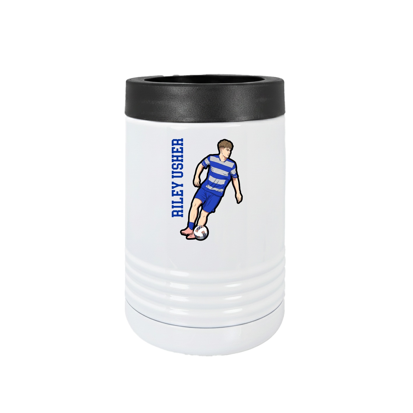 Beverage Holder — Name Vertical in White