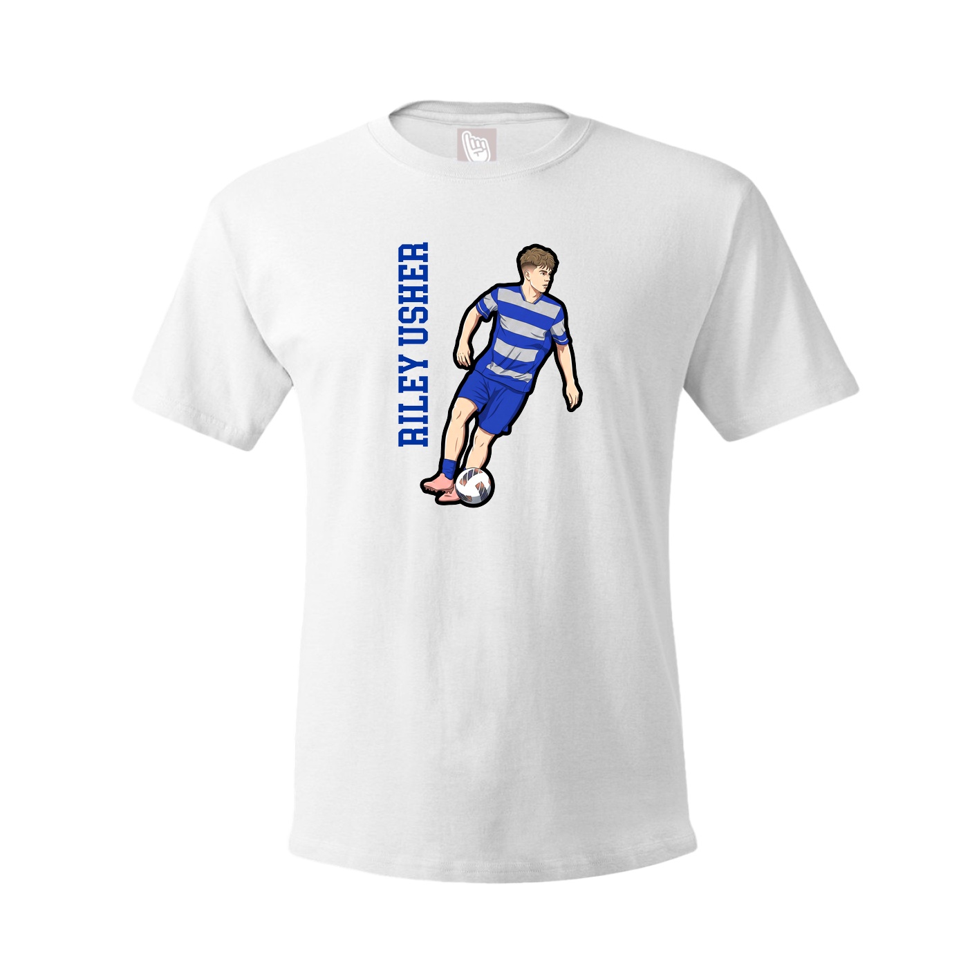 Youth Tee — Name Vertical in White