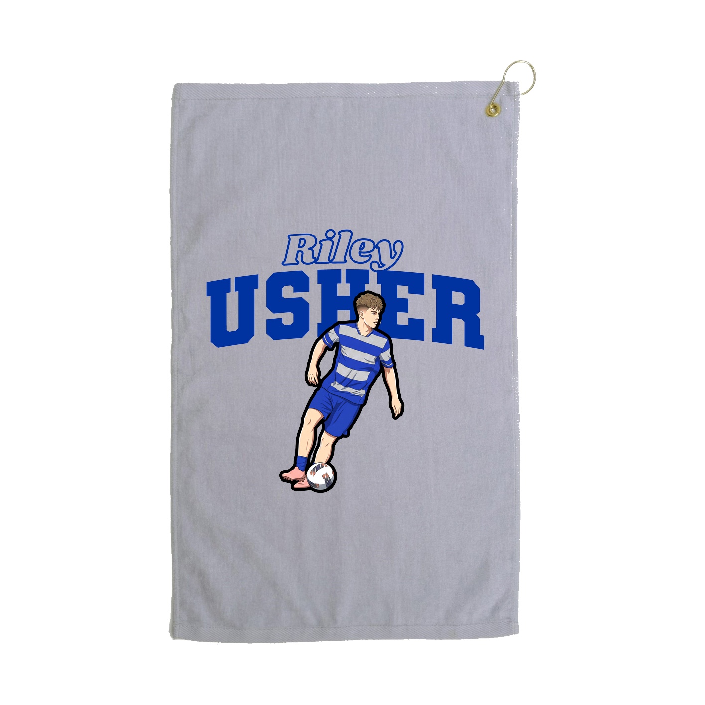Golf Towel — Name Arch in Grey