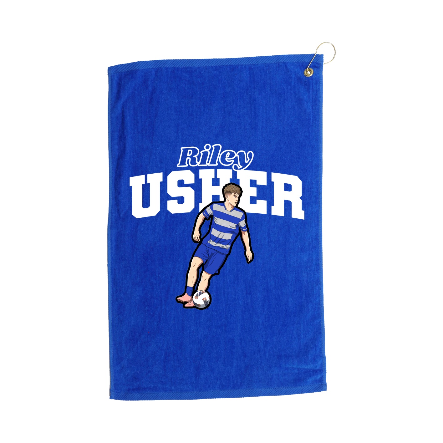 Golf Towel — Name Arch in Royal