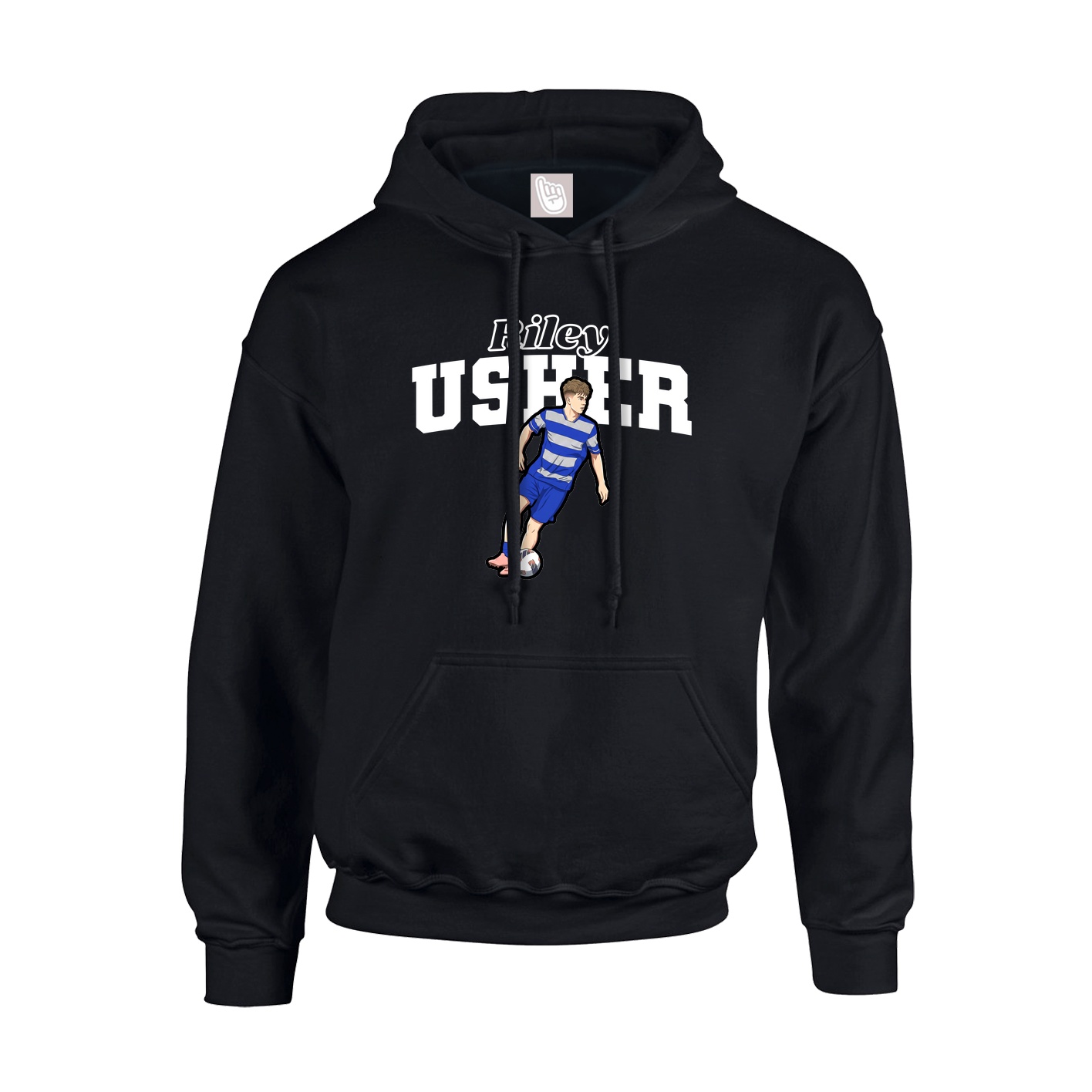 Youth Hoodie — Name Arch in Black