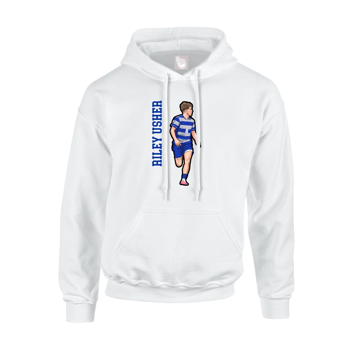 Youth Hoodie — Name Vertical in White