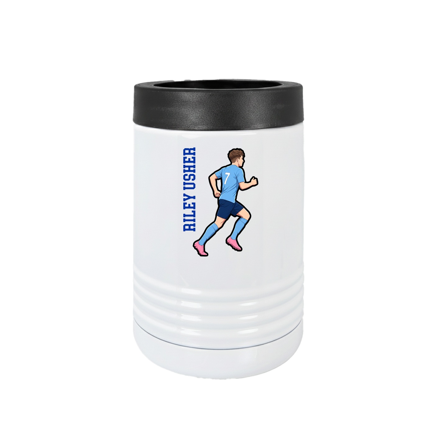 Beverage Holder — Name Vertical in White