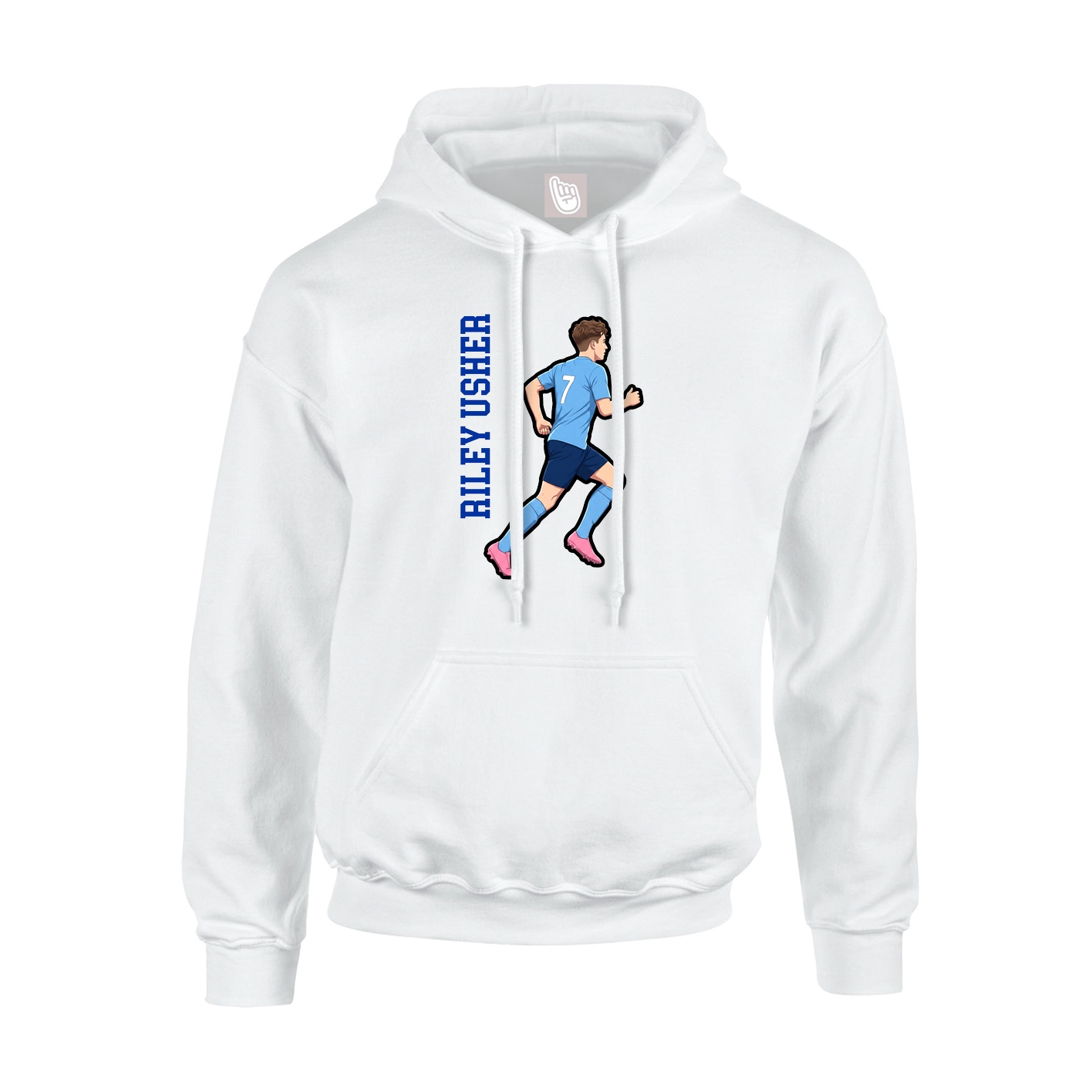 Hoodie — Name Vertical in White