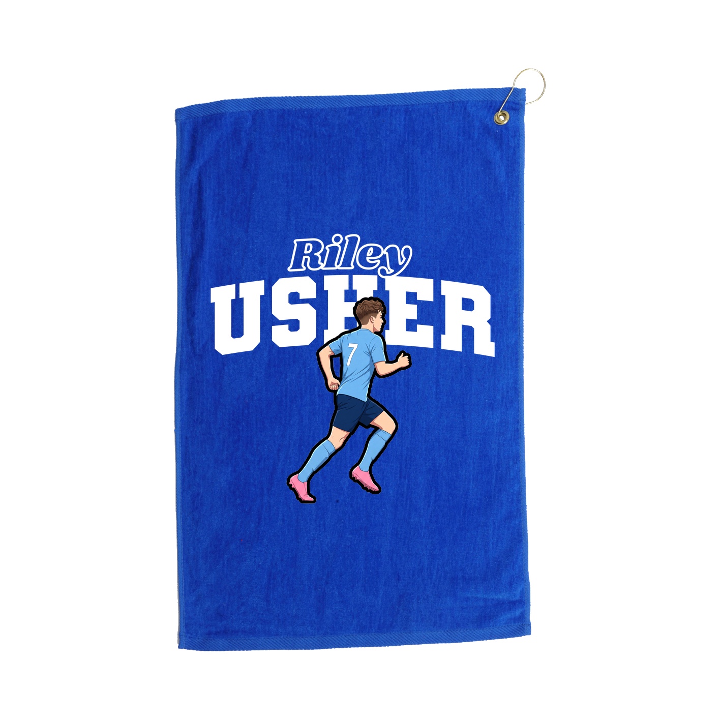 Golf Towel — Name Arch in Royal