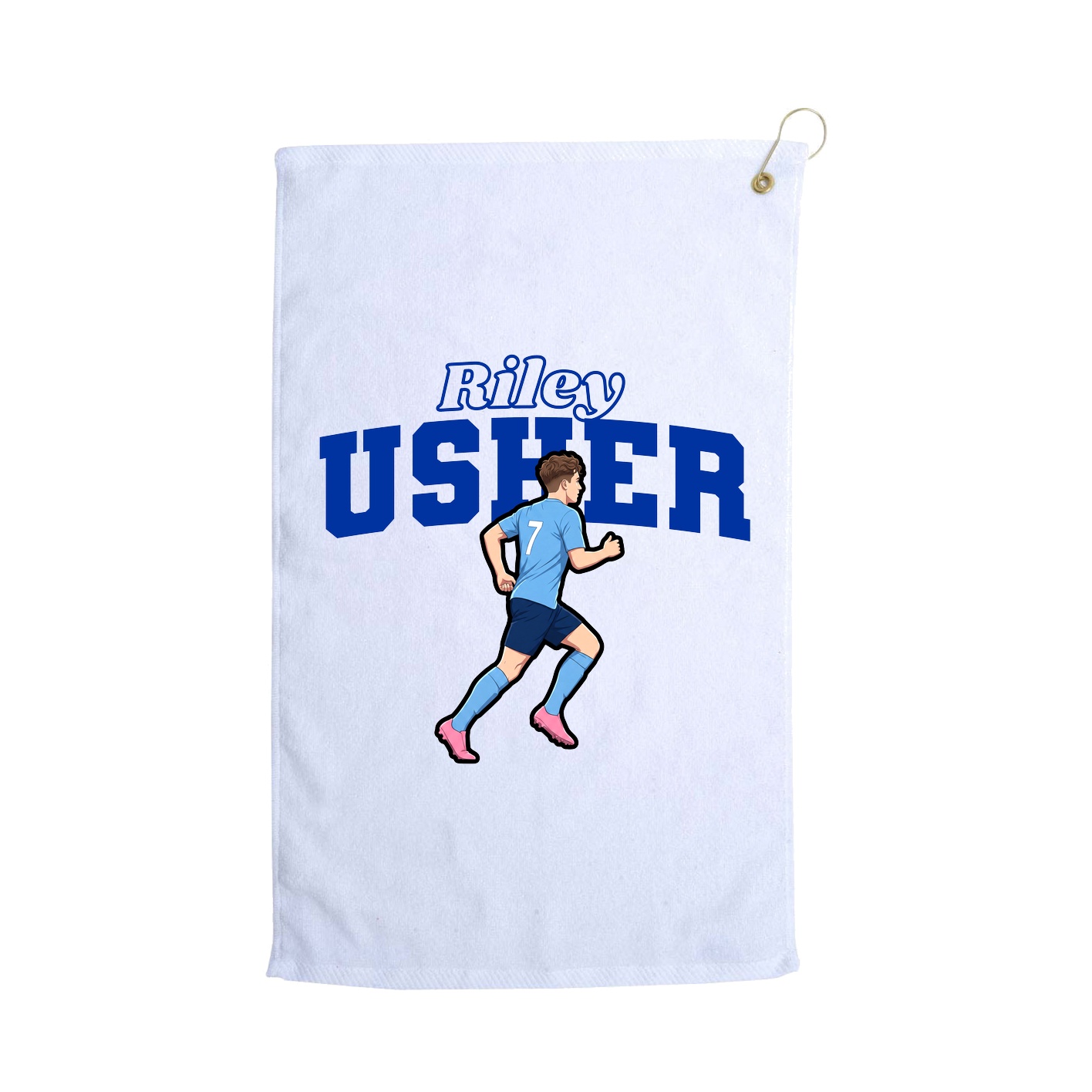 Golf Towel — Name Arch in White