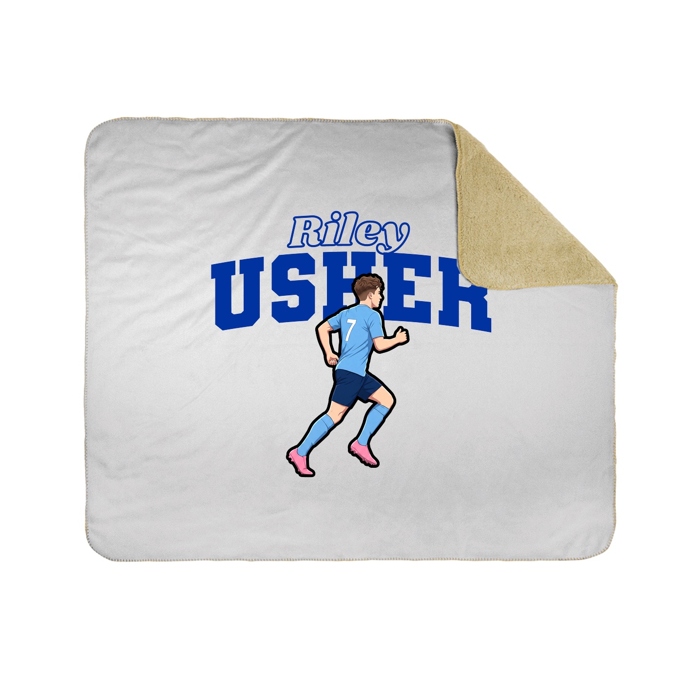 Throw Blanket — Name Arch in White