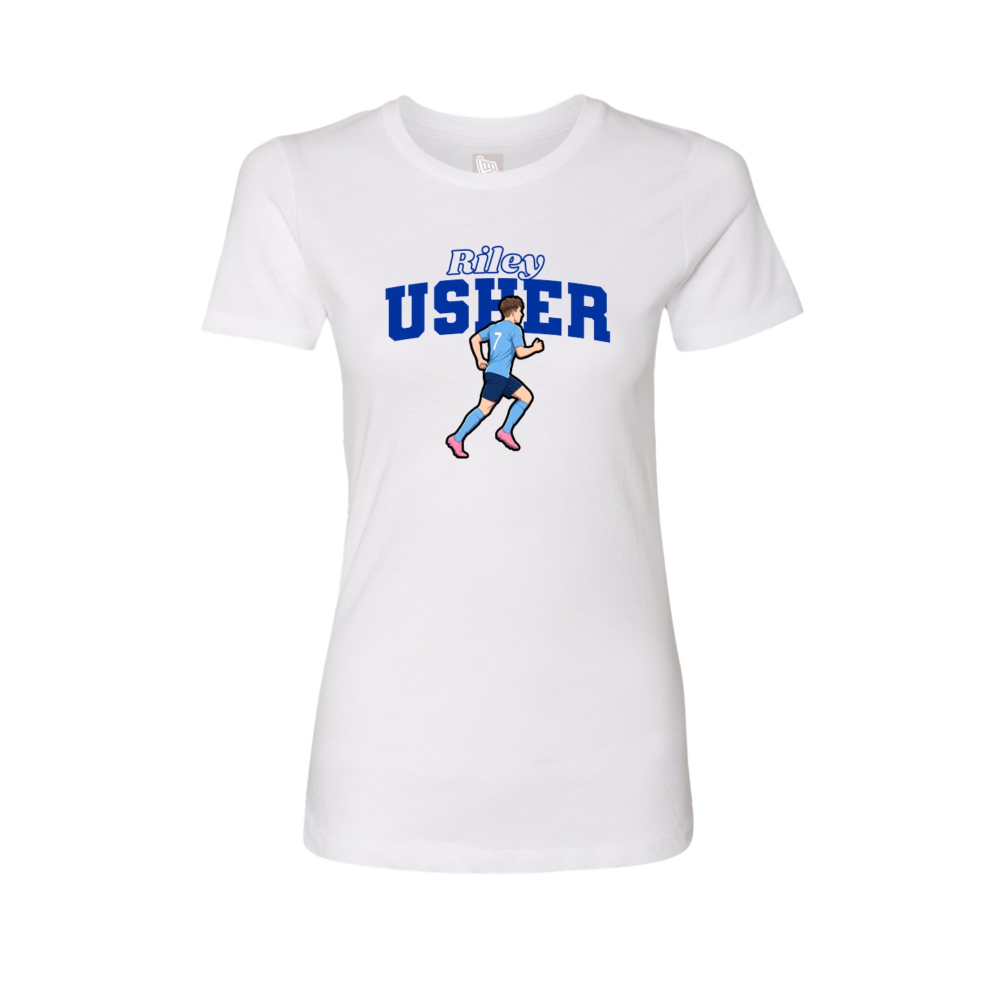 Womens Tee — Name Arch in White
