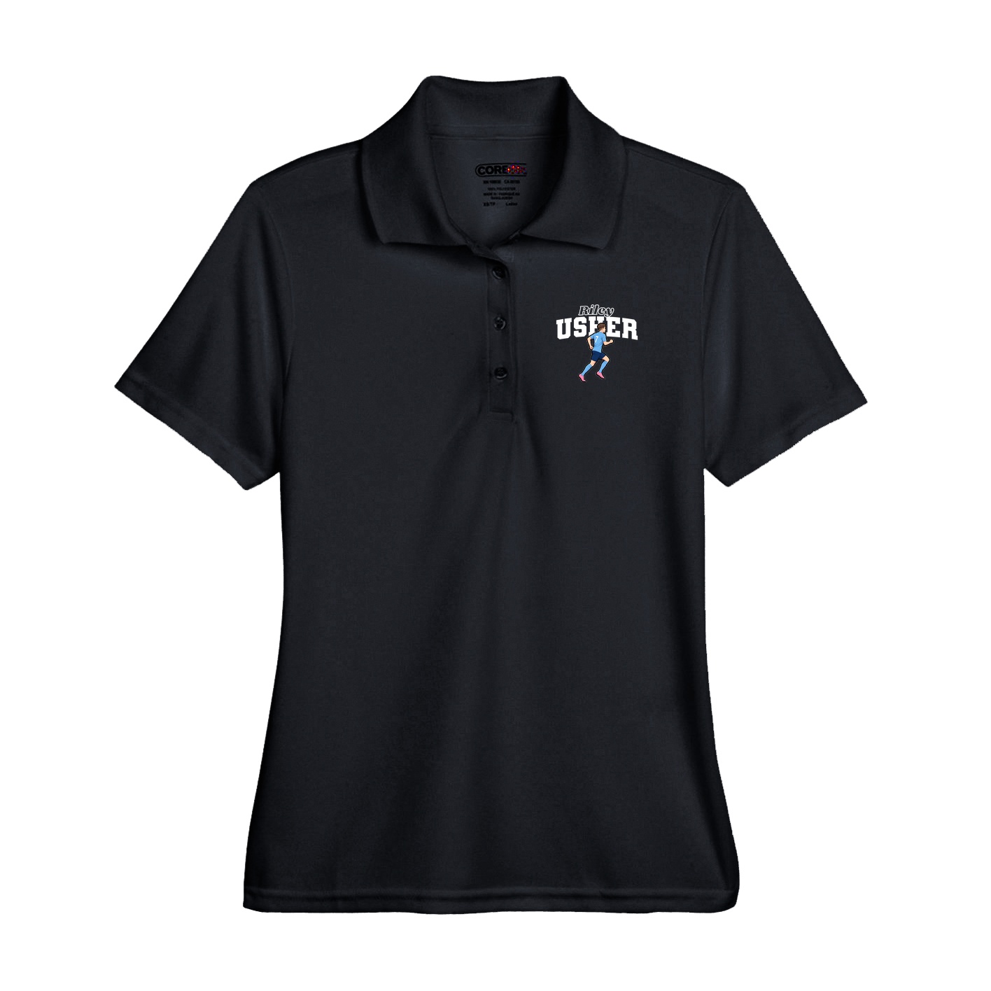 Performance Polo — Name Arch in Black