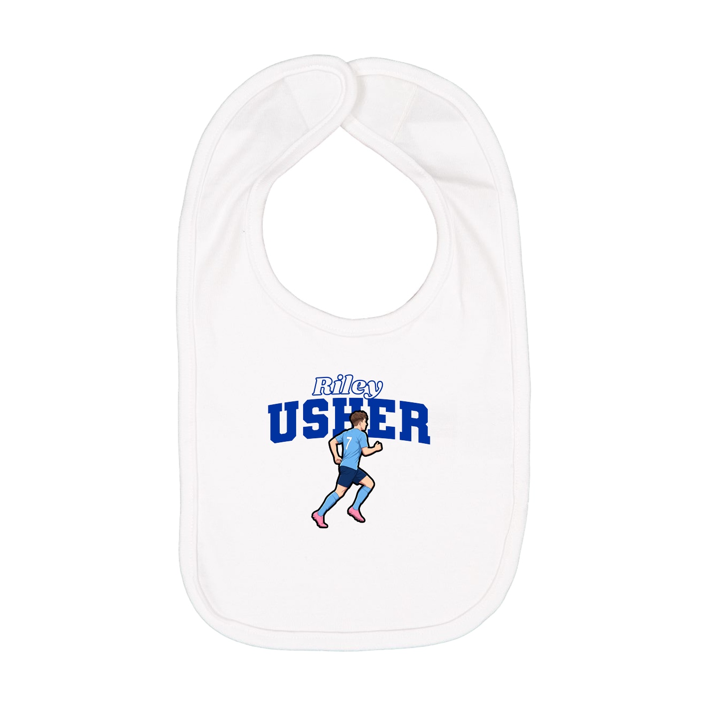 Infant Bib — Name Arch in White
