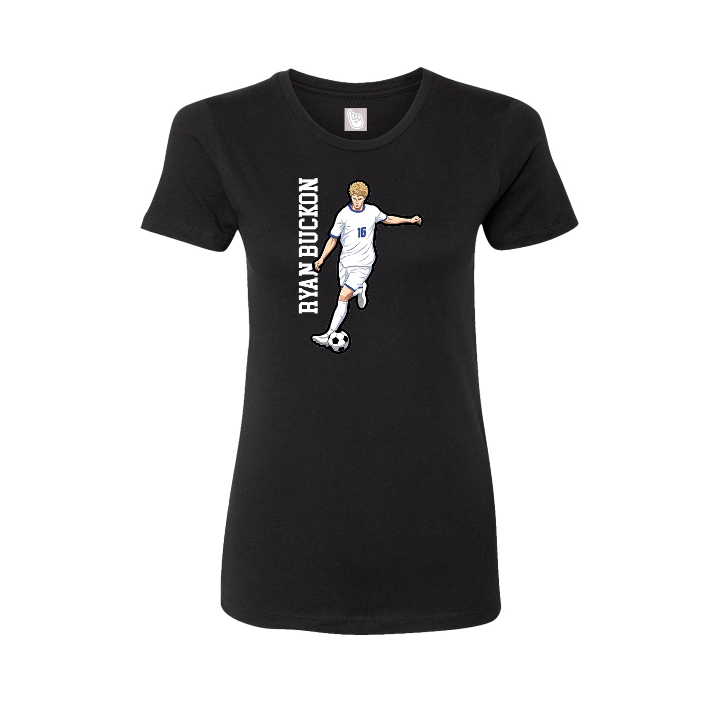 Fitted Women's Tee — Name Vertical in Black