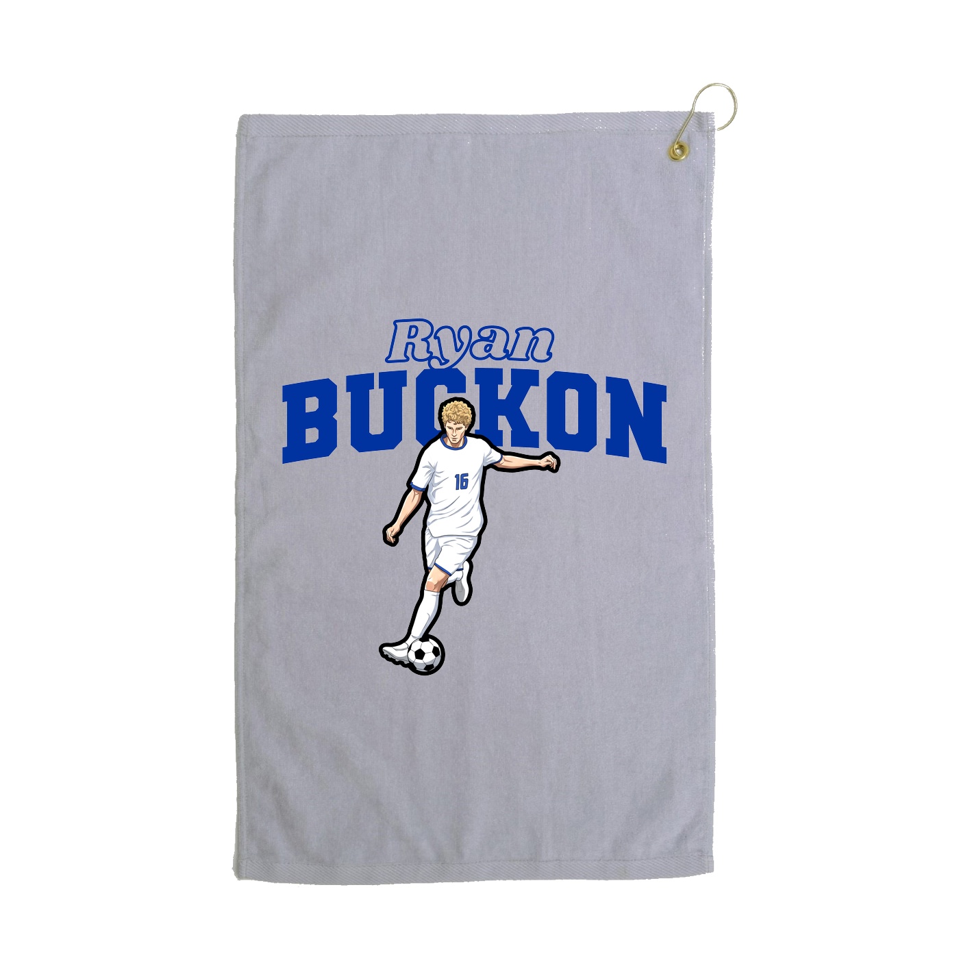 Golf Towel — Name Arch in Grey