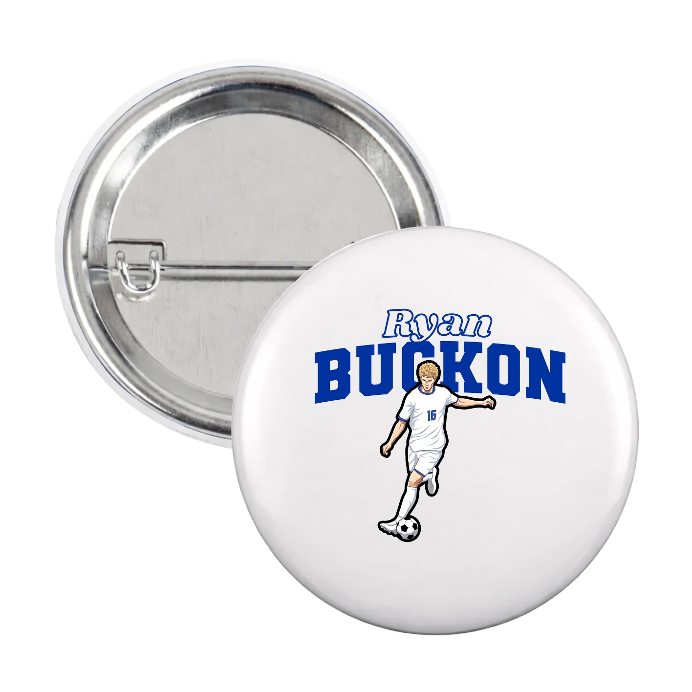 Game Day Button — Name Arch in White