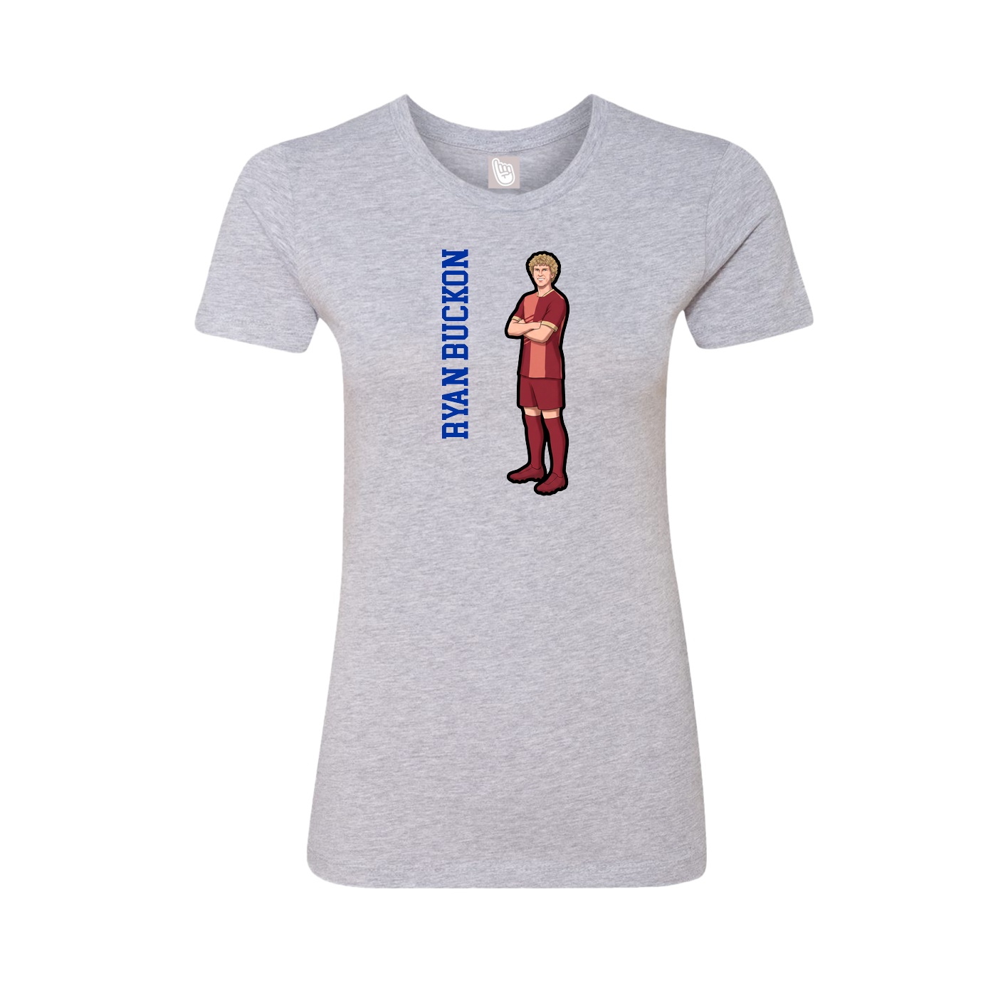 Fitted Women's Tee — Name Vertical in Grey