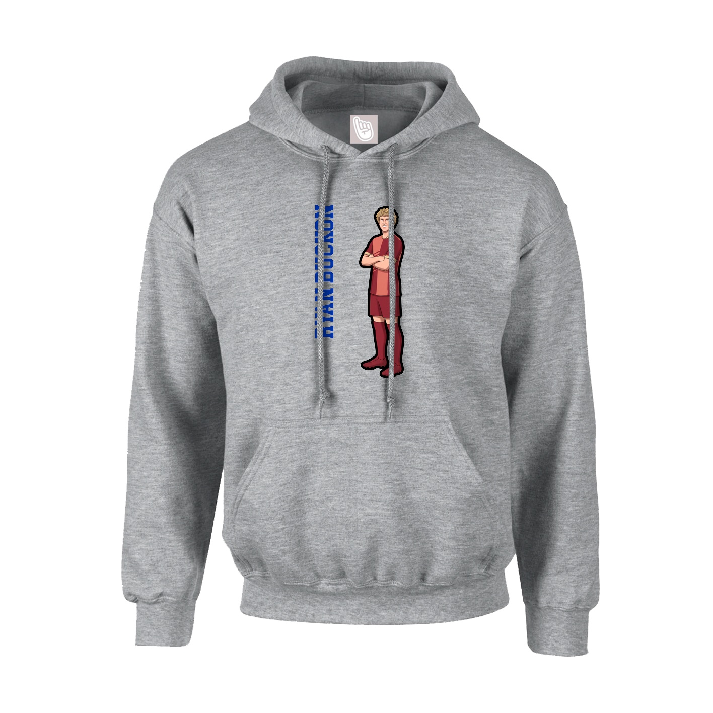 Youth Hoodie — Name Vertical in Grey