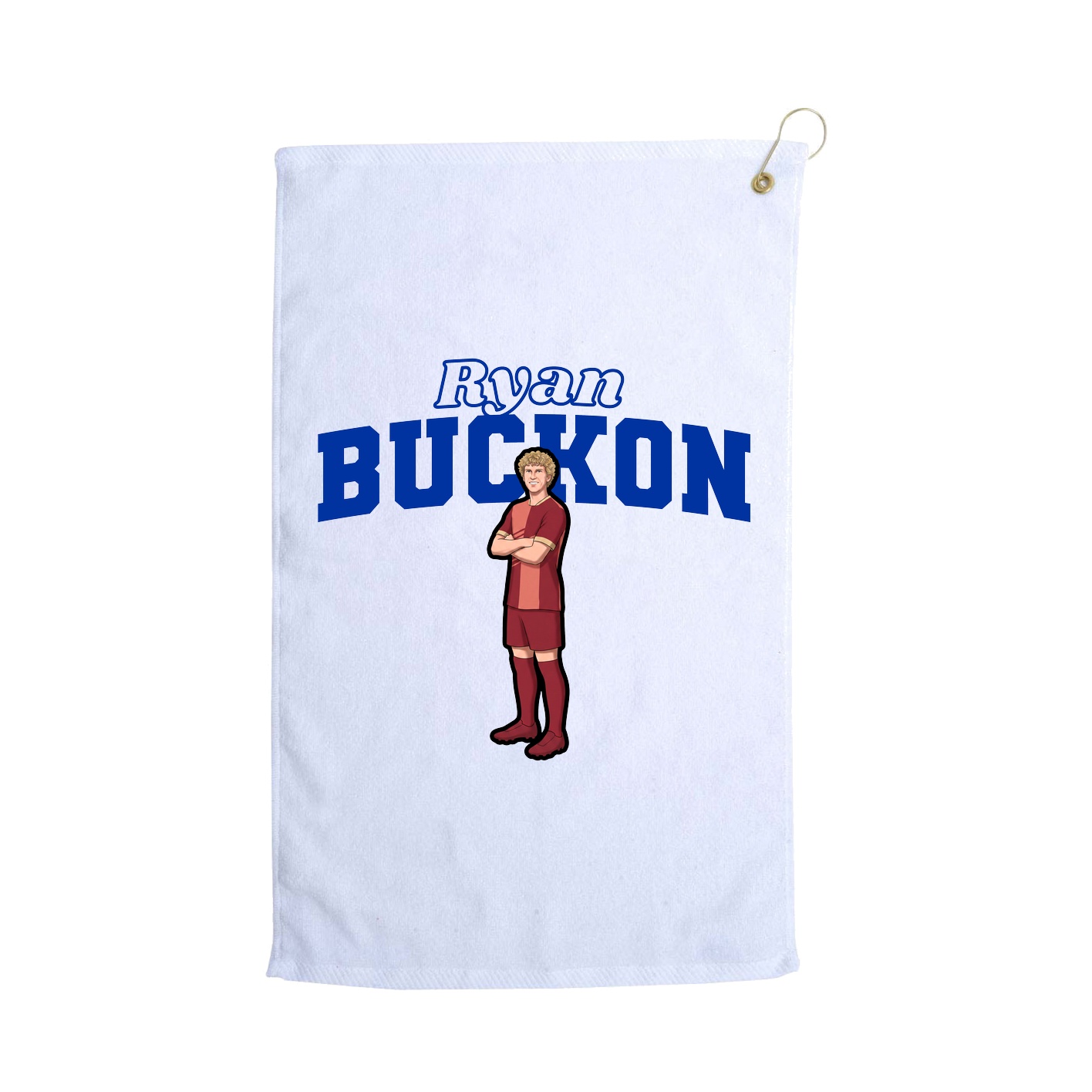 Golf Towel — Name Arch in White
