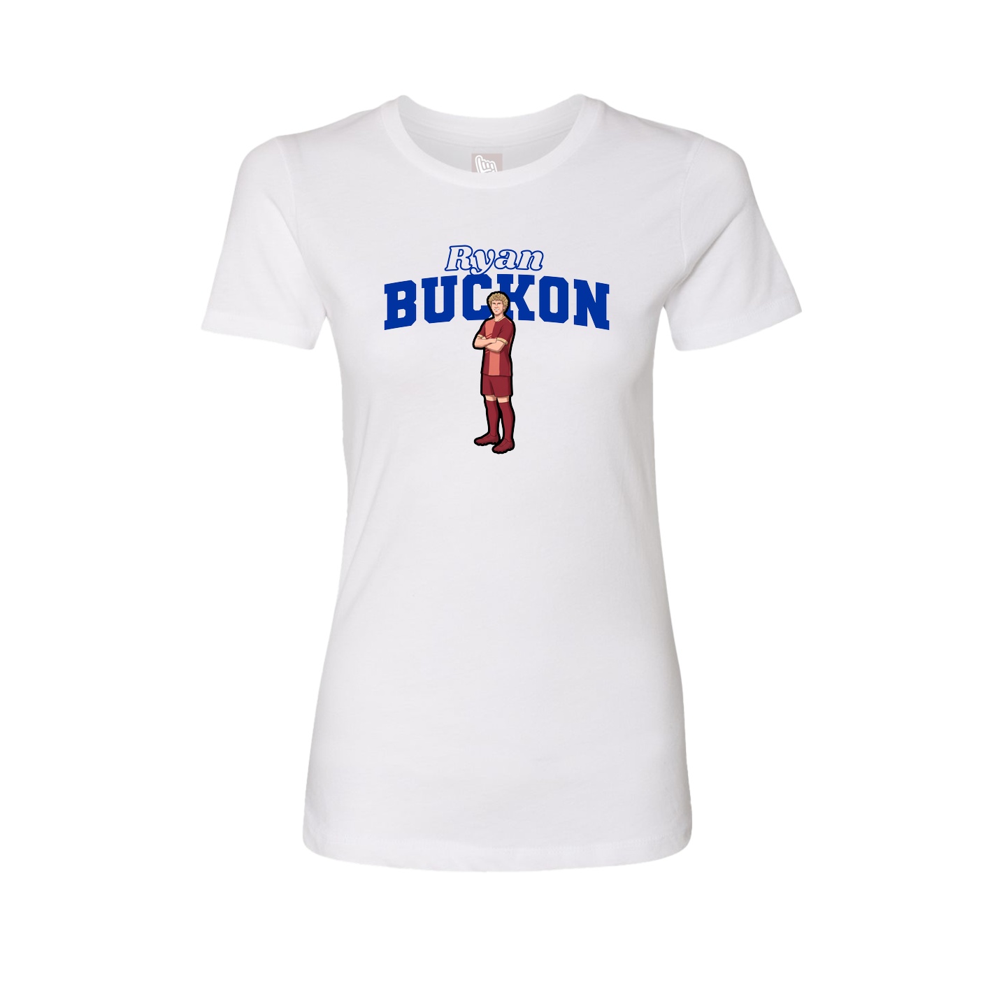 Fitted Women's Tee — Name Arch in White