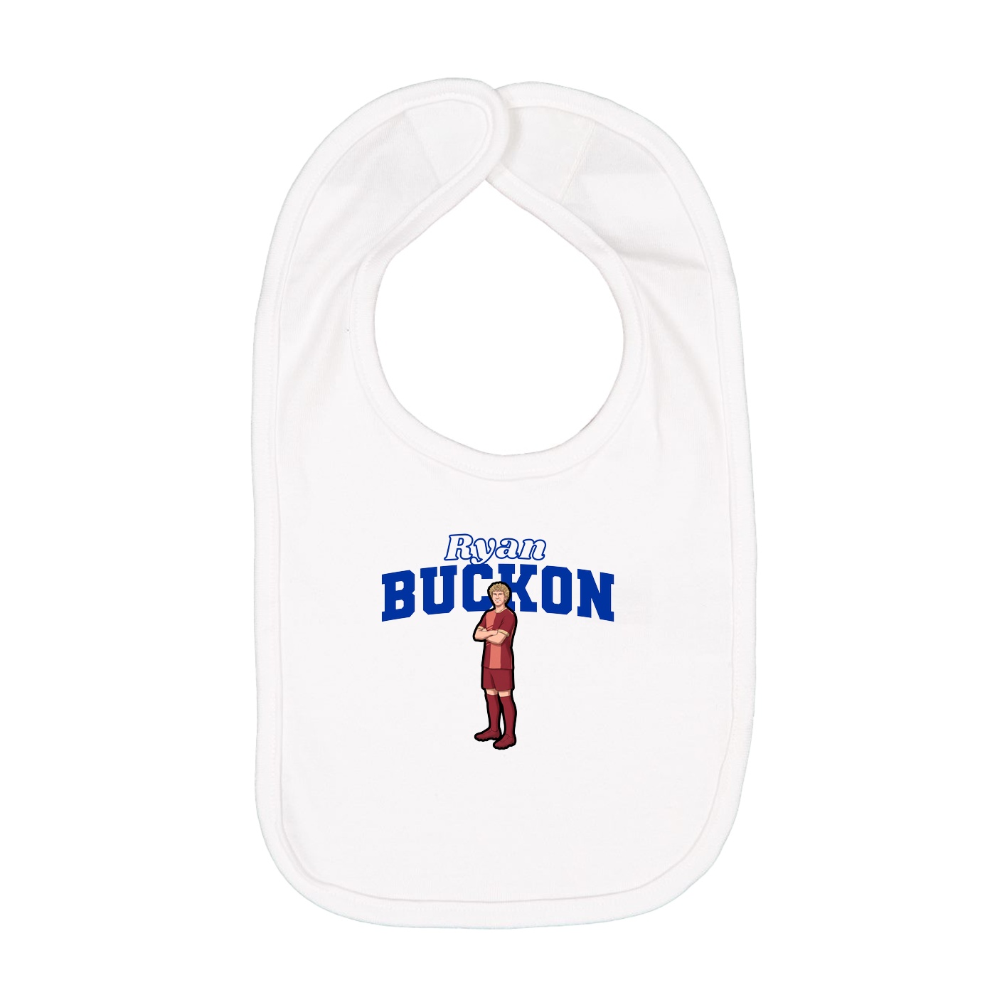 Infant Bib — Name Arch in White