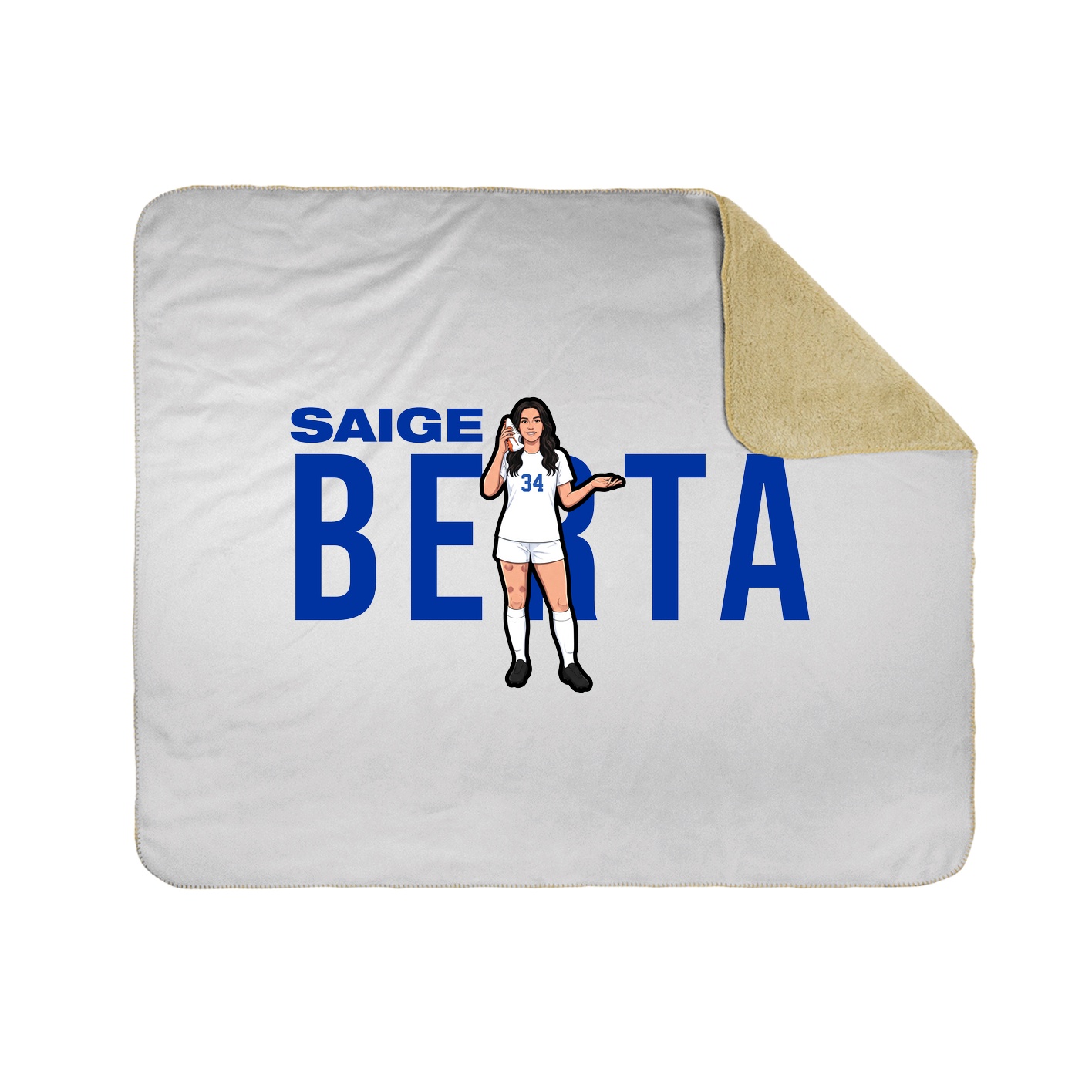 Throw Blanket — Player Name in White