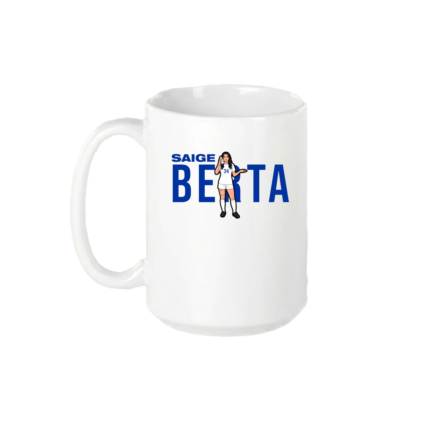 15oz Coffee Mug — Player Name in White