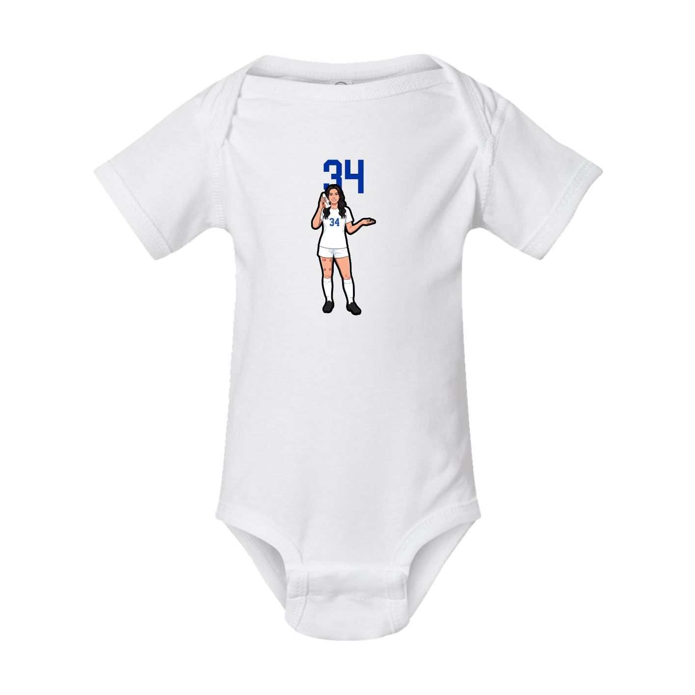 Baby Onesie — Number Top in White