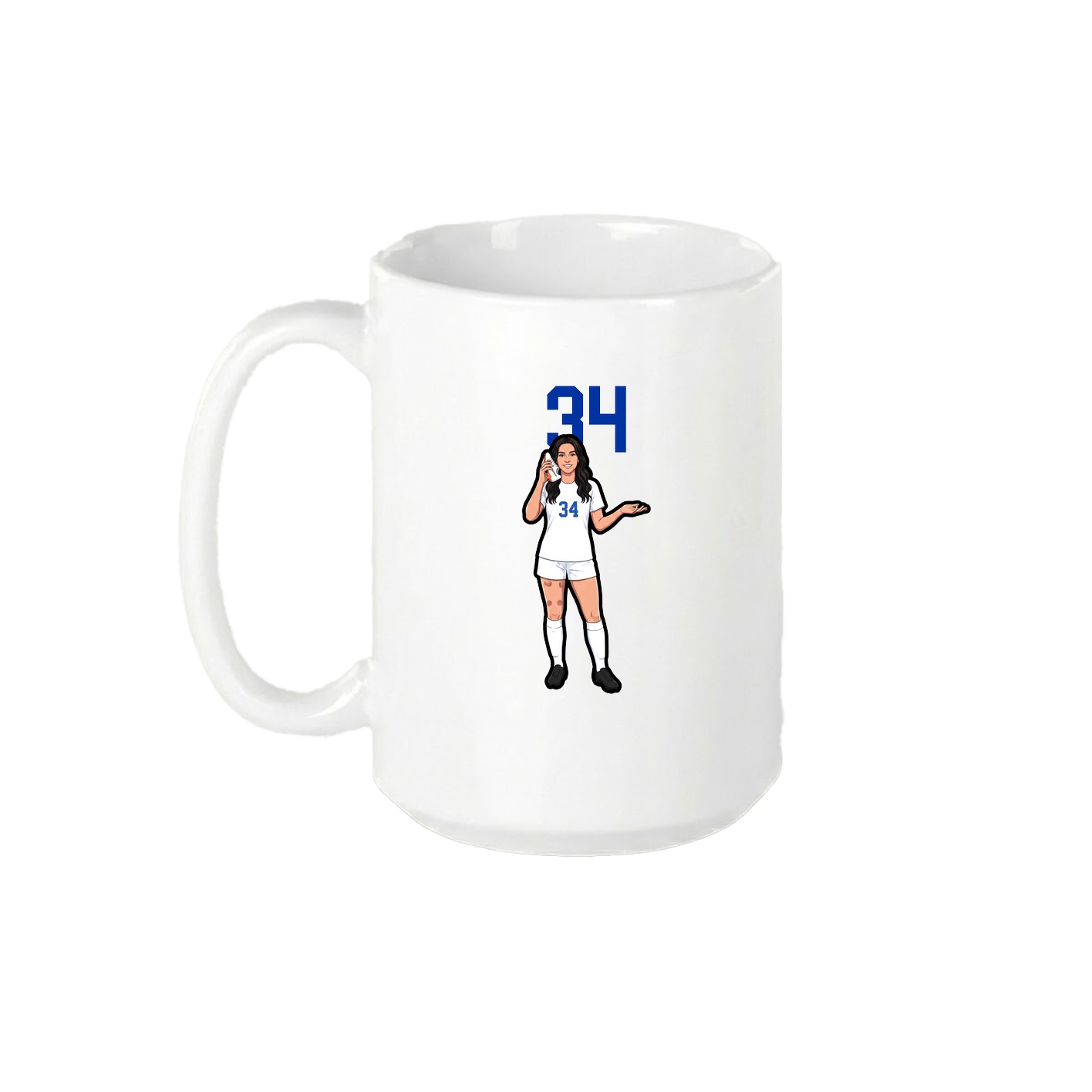 15oz Coffee Mug — Number Top in White