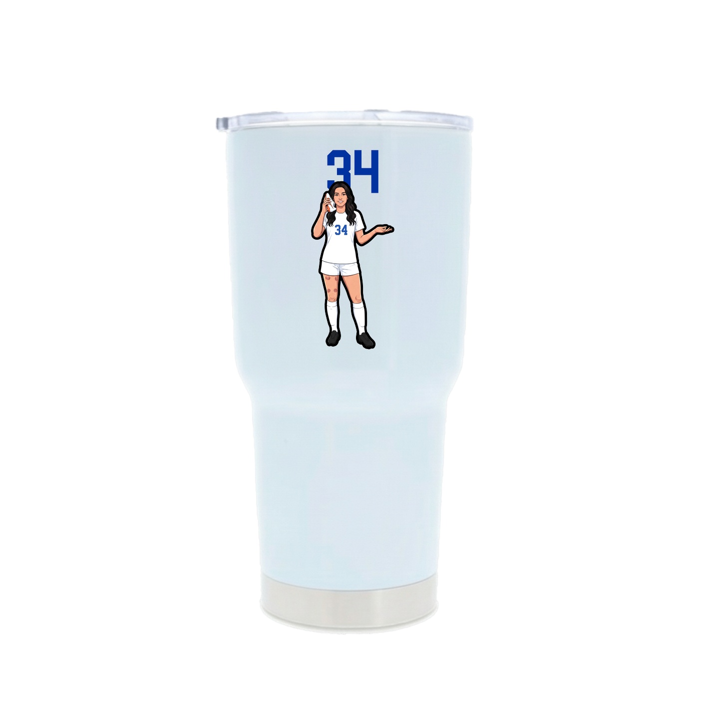 30oz Stainless Steel Tumbler — Number Top in White
