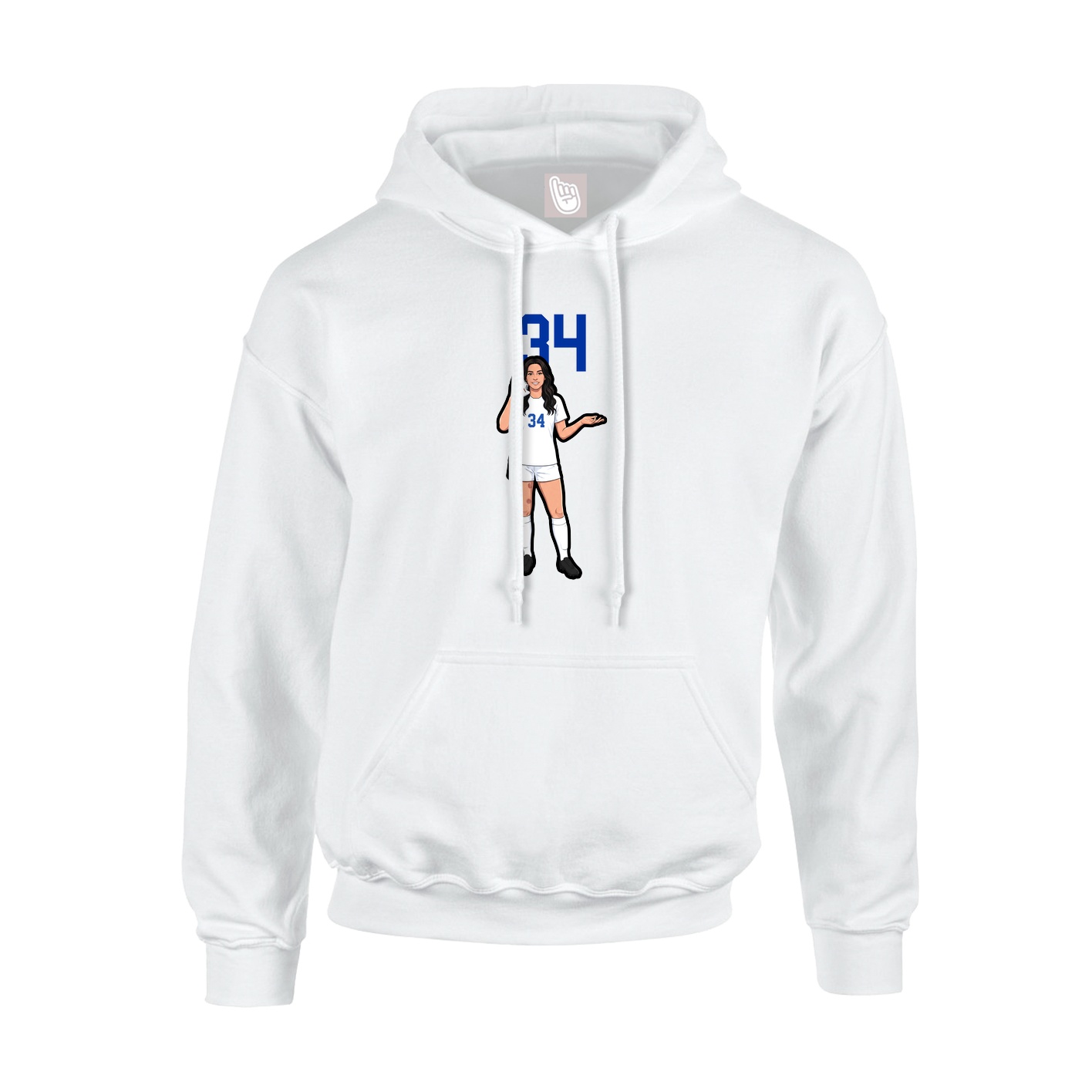 Hoodie — Number Top in White