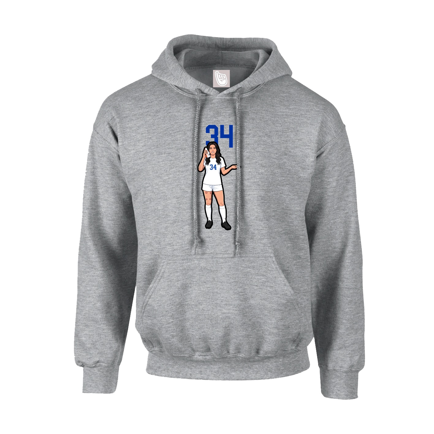 Youth Hoodie — Number Top in Grey