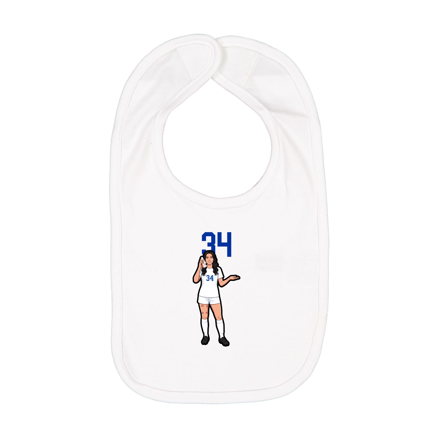 Infant Bib — Number Top in White