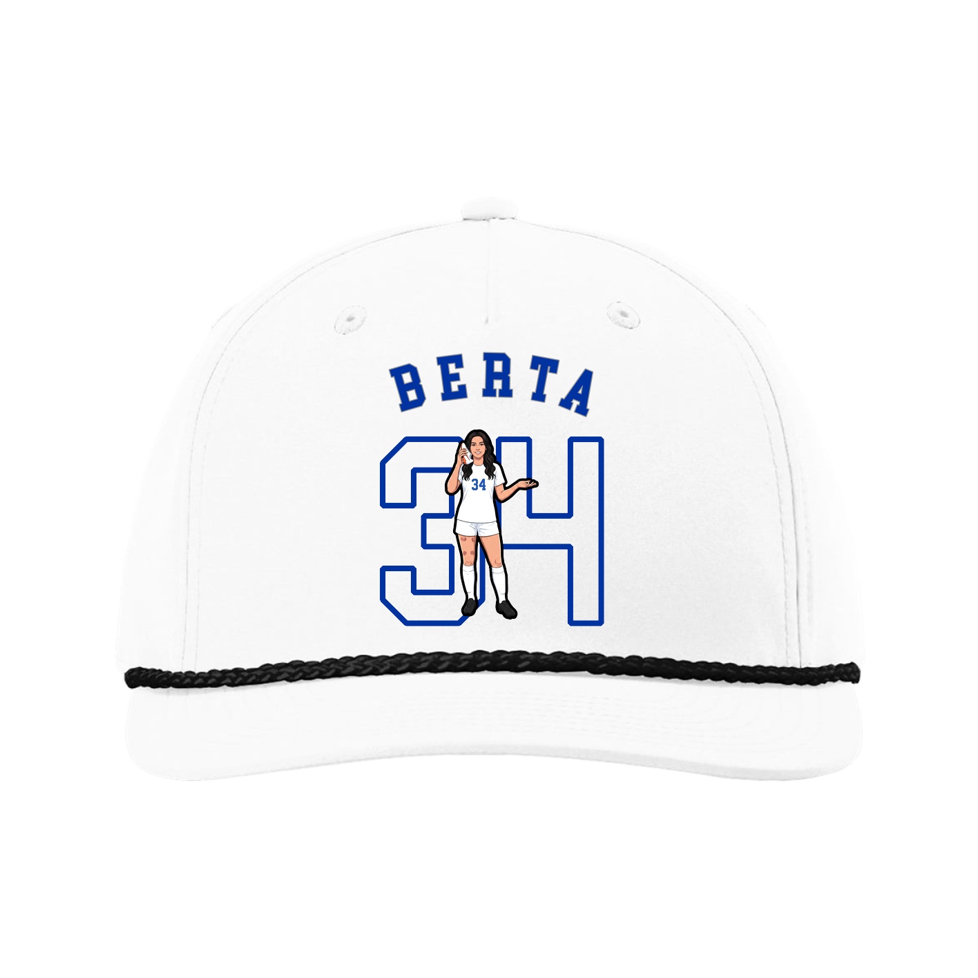 Five-Panel Classic Rope Cap — Shirsey Arch in White
