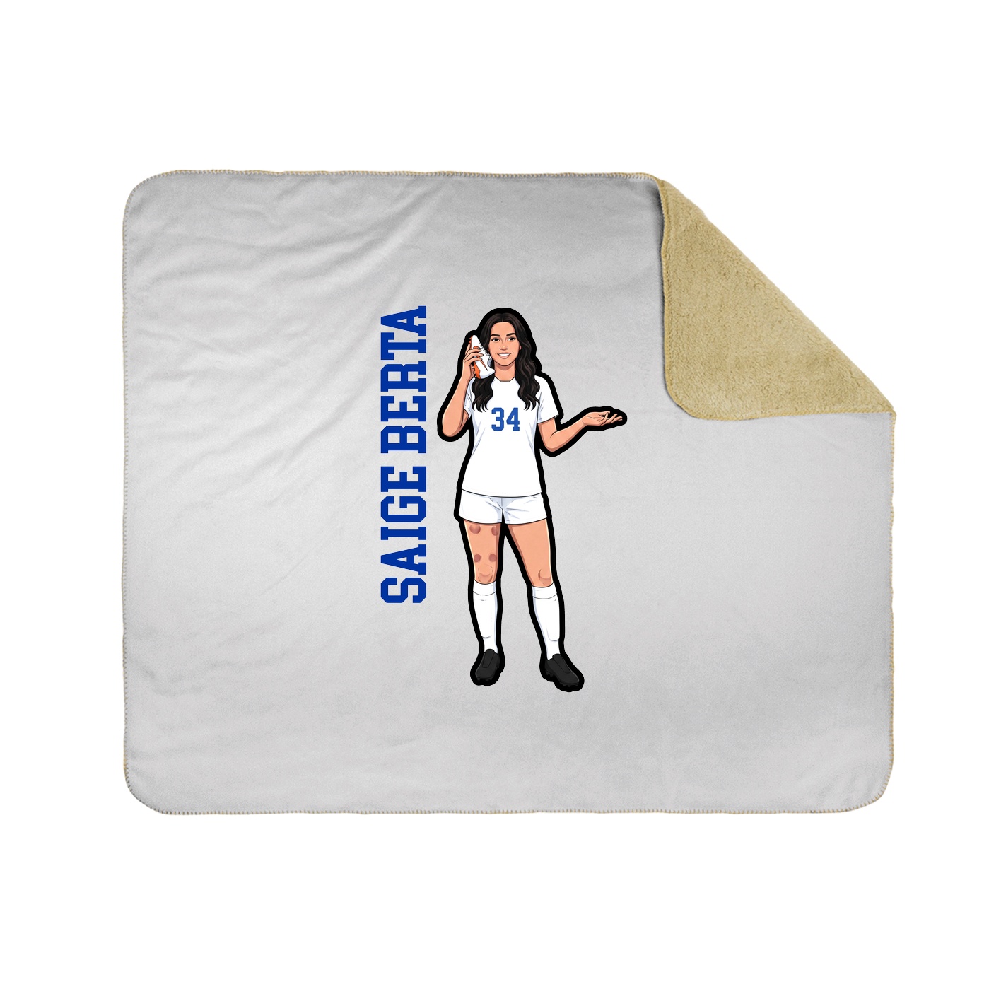 Throw Blanket — Name Vertical in White