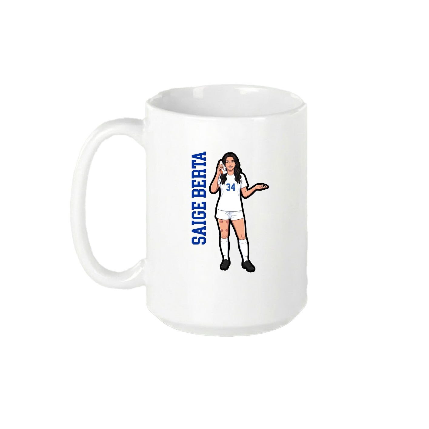 15oz Coffee Mug — Name Vertical in White