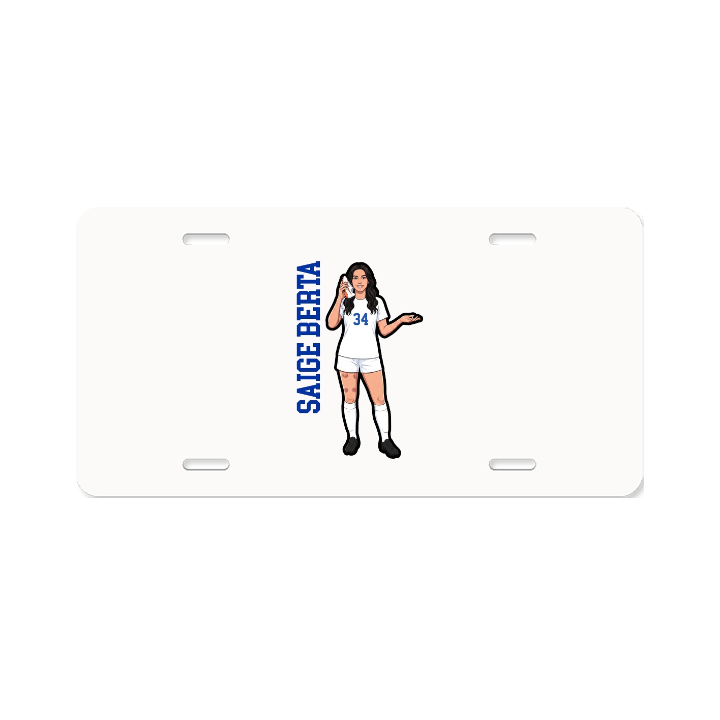 License Plate — Name Vertical in Classic