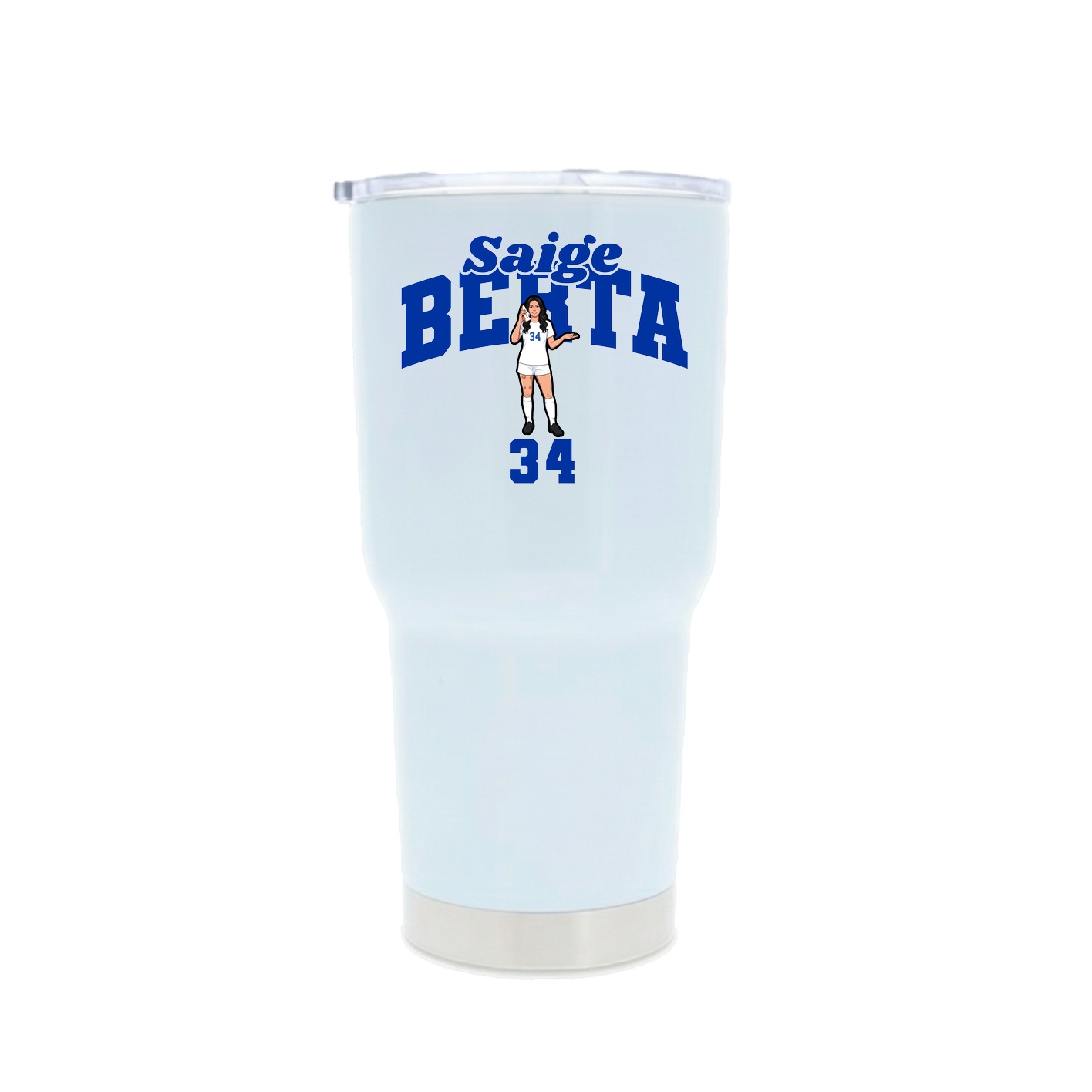 30oz Stainless Steel Tumbler — Signature Arch in White