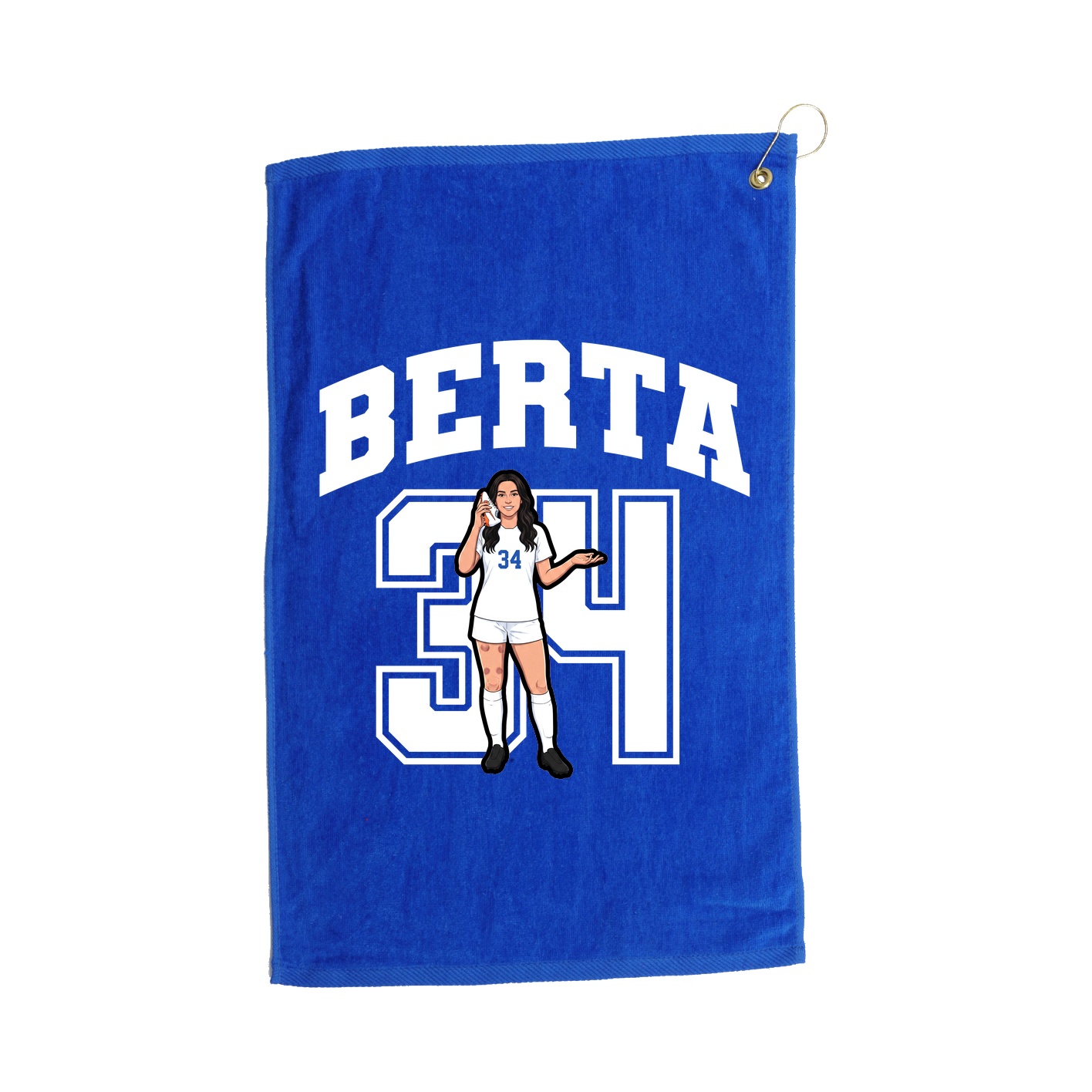Golf Towel — Number in Royal