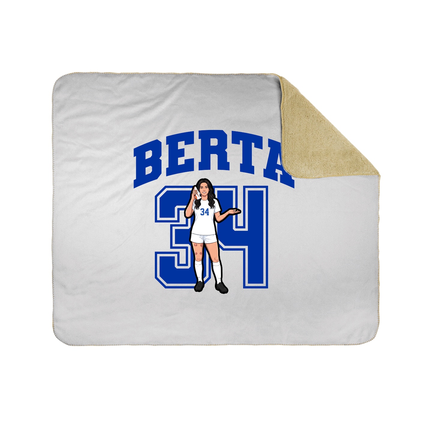 Throw Blanket — Number in White