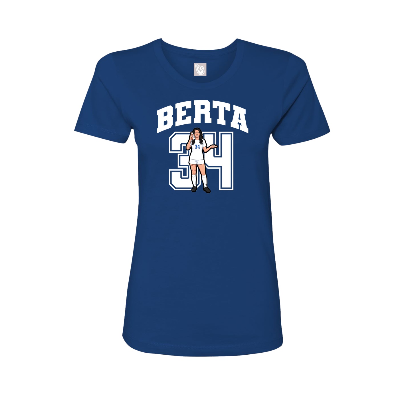 Fitted Women's Tee — Number in Royal