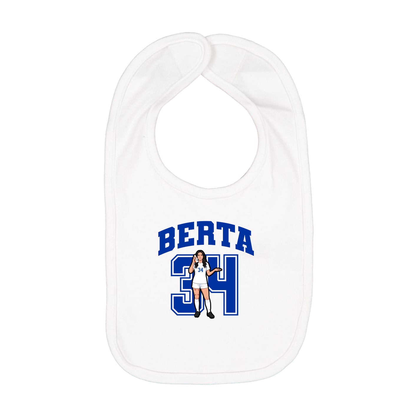 Infant Bib — Number in White
