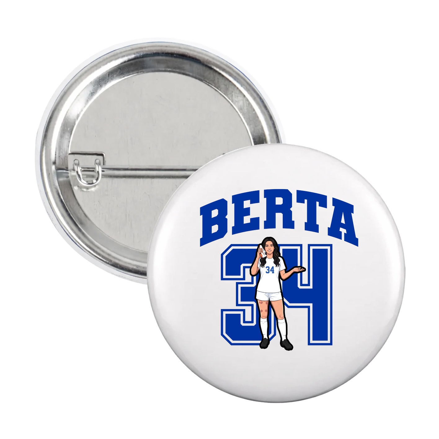 Game Day Button — Number in White