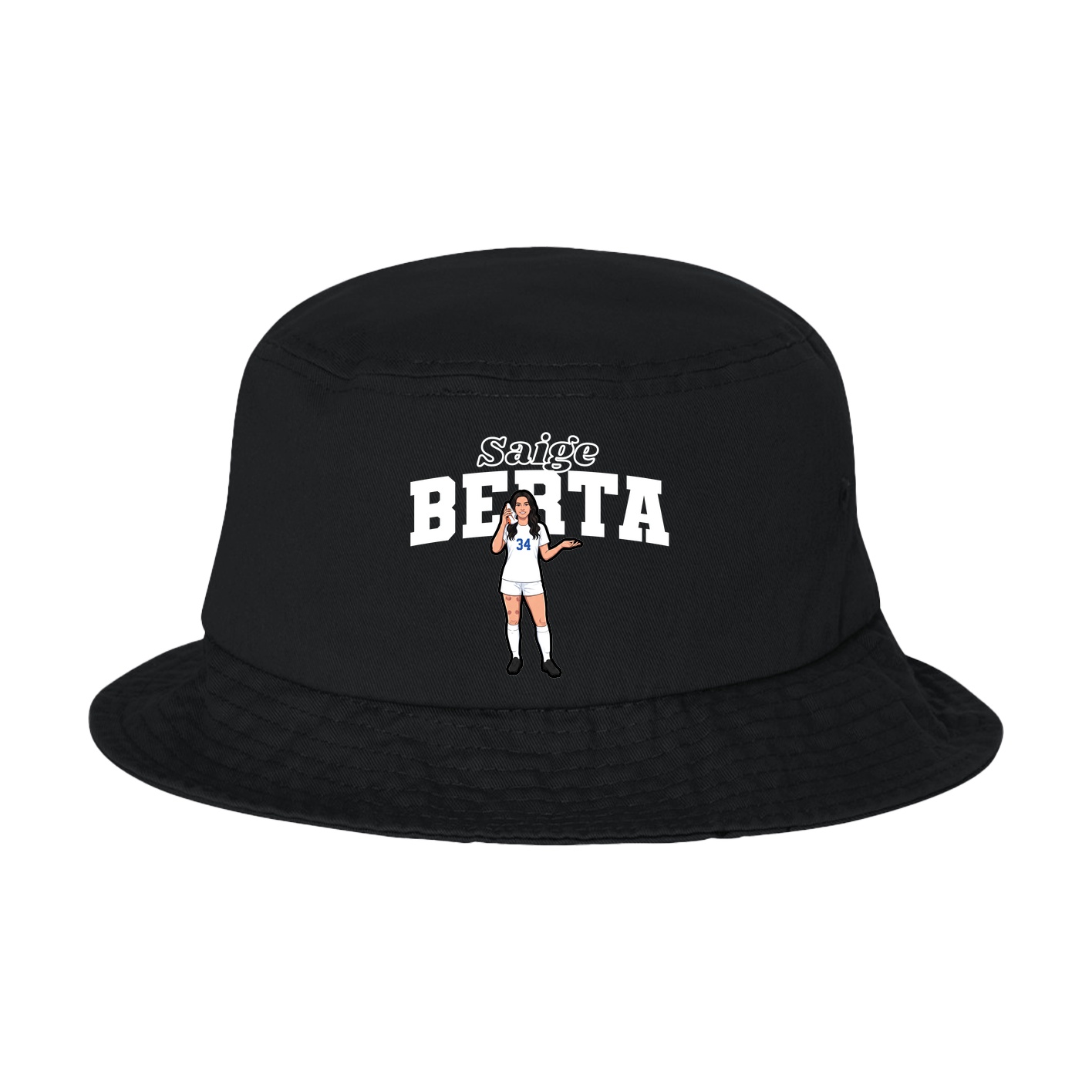 Bucket Cap — Name Arch in Black