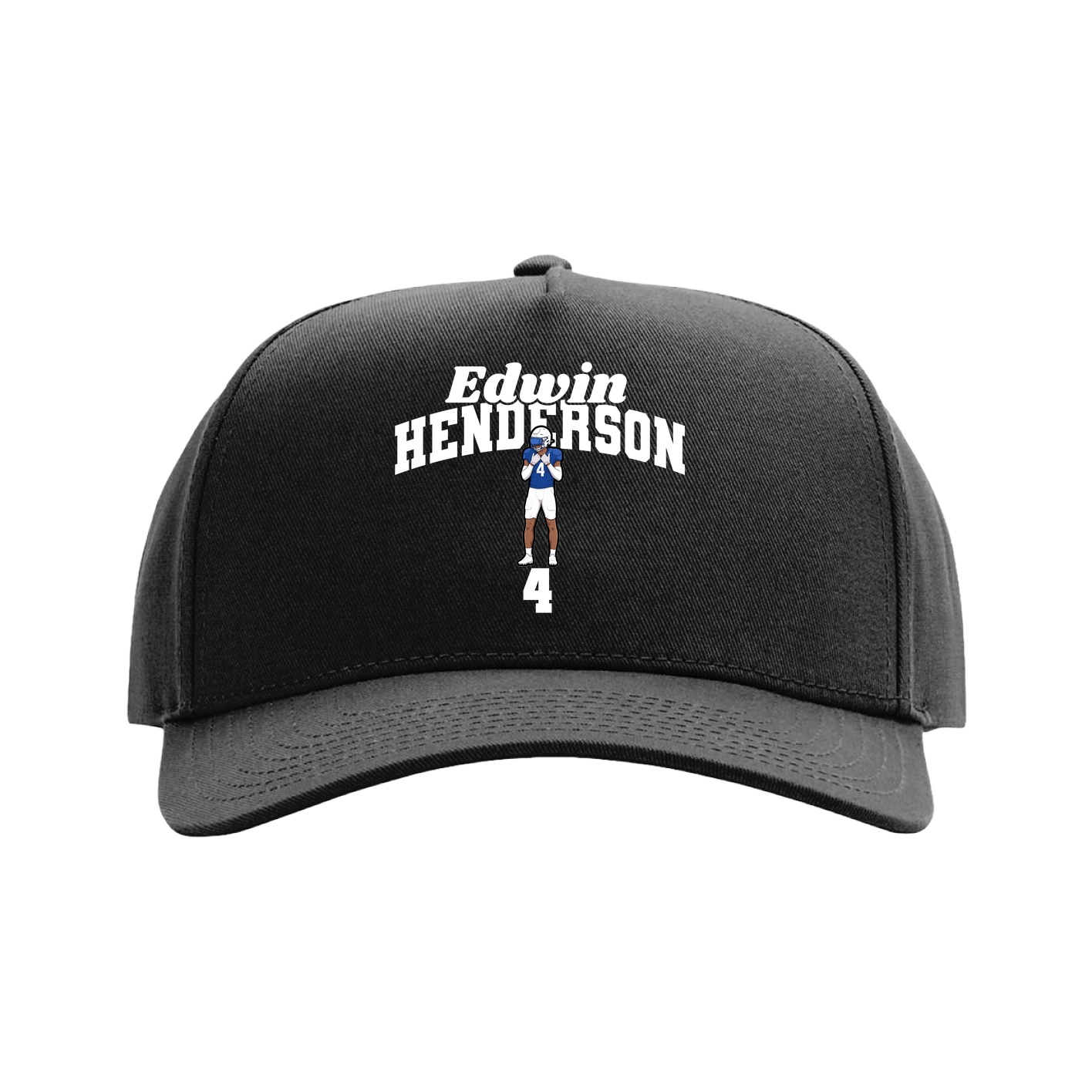Full Fabric Five-Panel Champ Cap — Signature Arch in Black