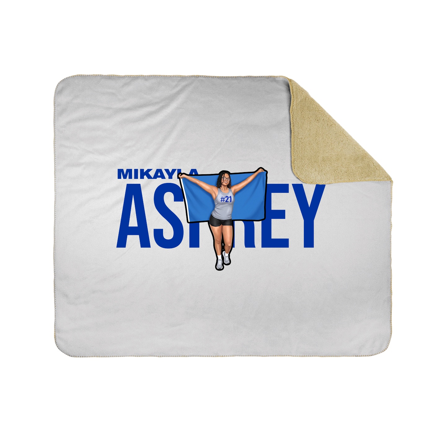 Throw Blanket — Player Name in White