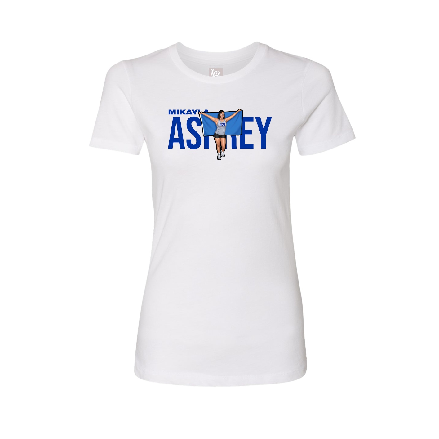 Fitted Women's Tee — Player Name in White