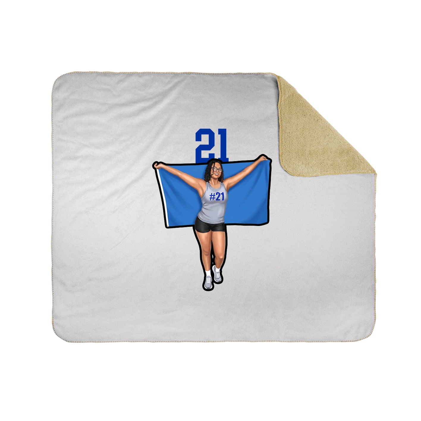 Throw Blanket — Number Top in White