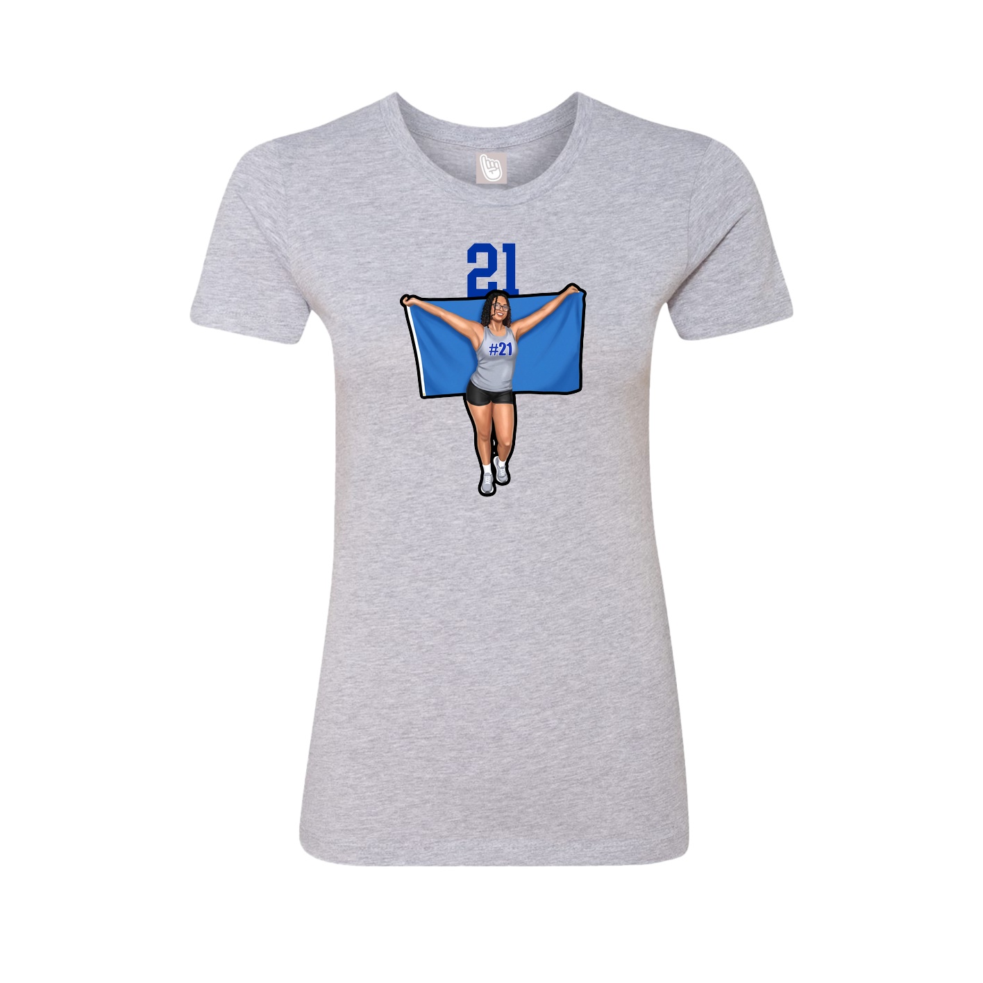 Fitted Women's Tee — Number Top in Grey