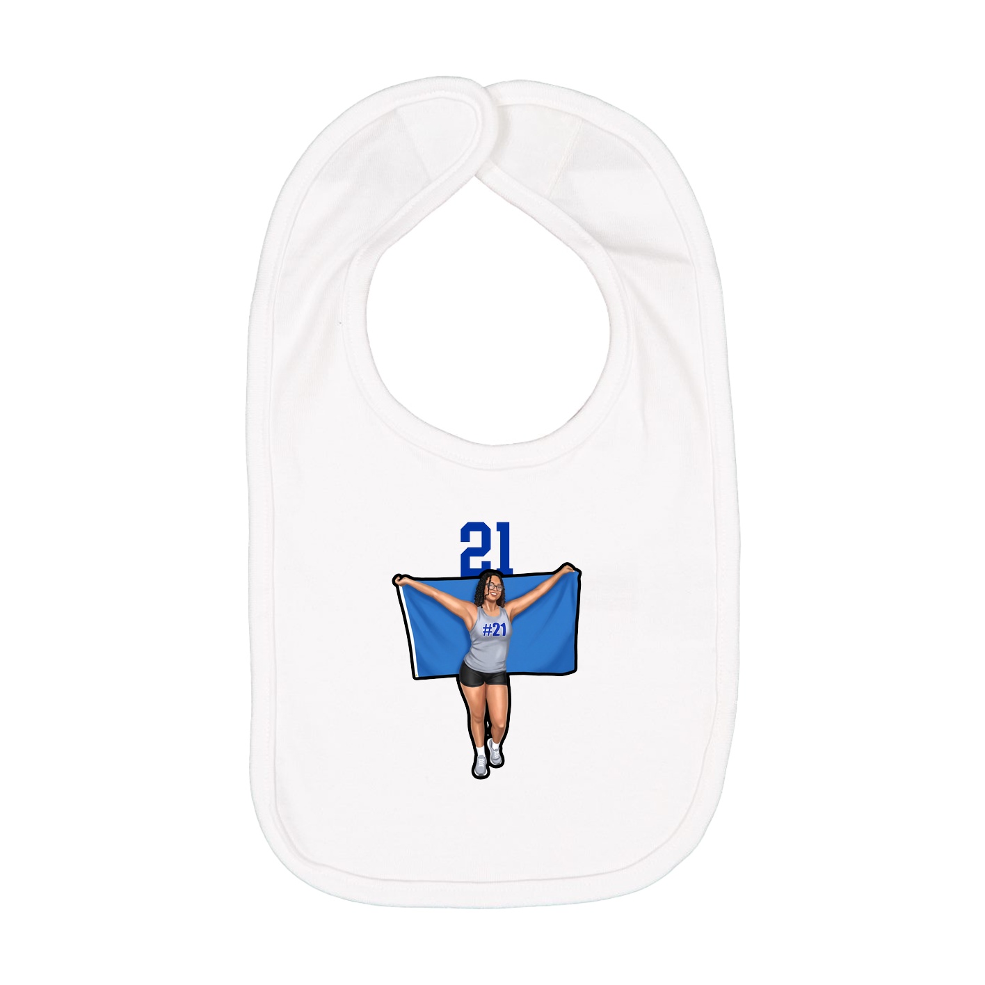 Infant Bib — Number Top in White