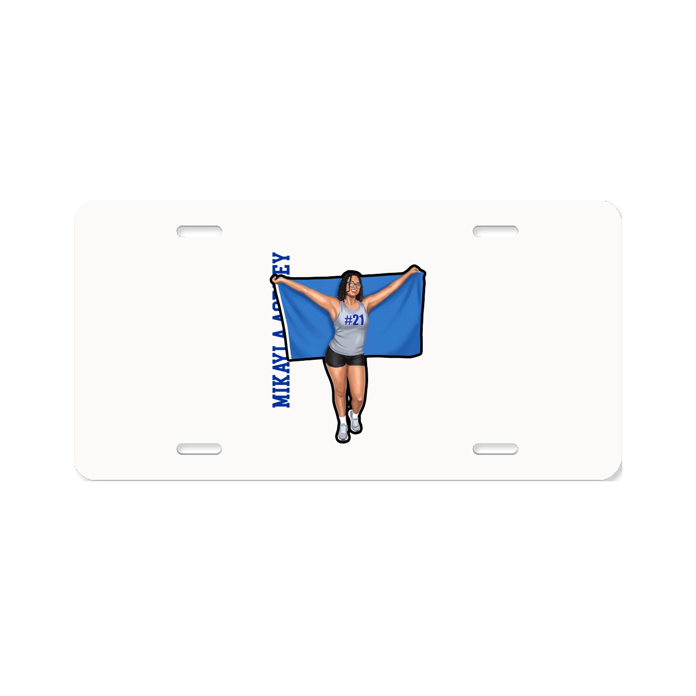 License Plate — Name Vertical in Classic