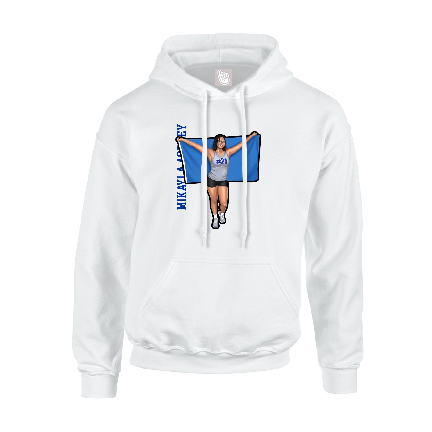 Youth Hoodie — Name Vertical in White