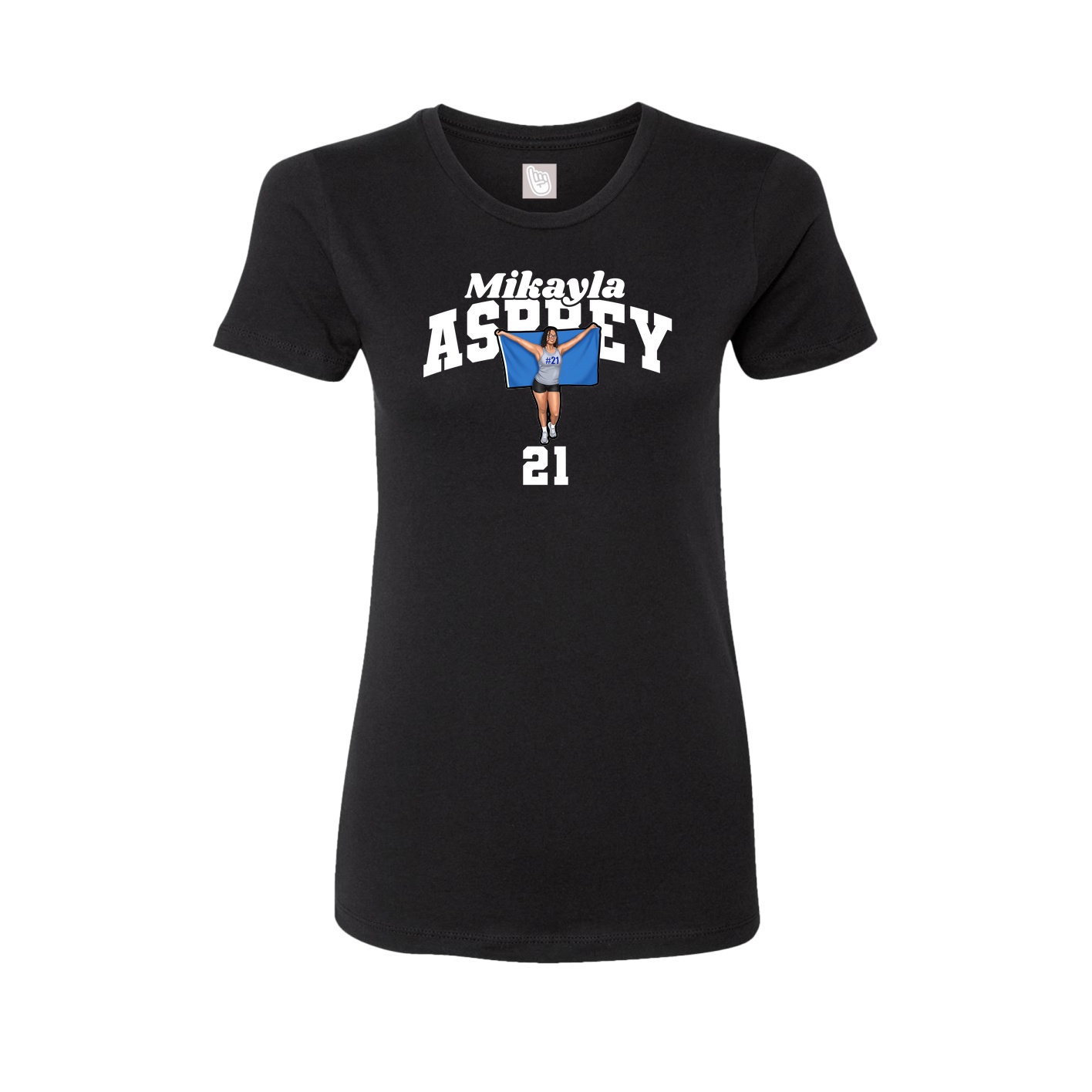 Fitted Women's Tee — Signature Arch in Black